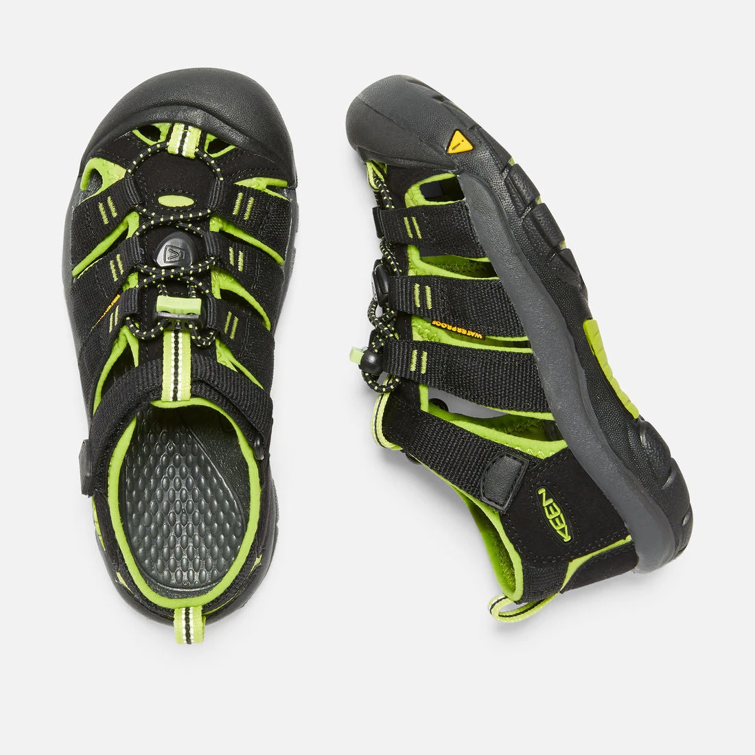 Keen Big Kids' Newport H2 Sandal - Black/Lime Green 2 Keen Big Kids' Newport H2 Sandal - Black/Lime Green - Image 2