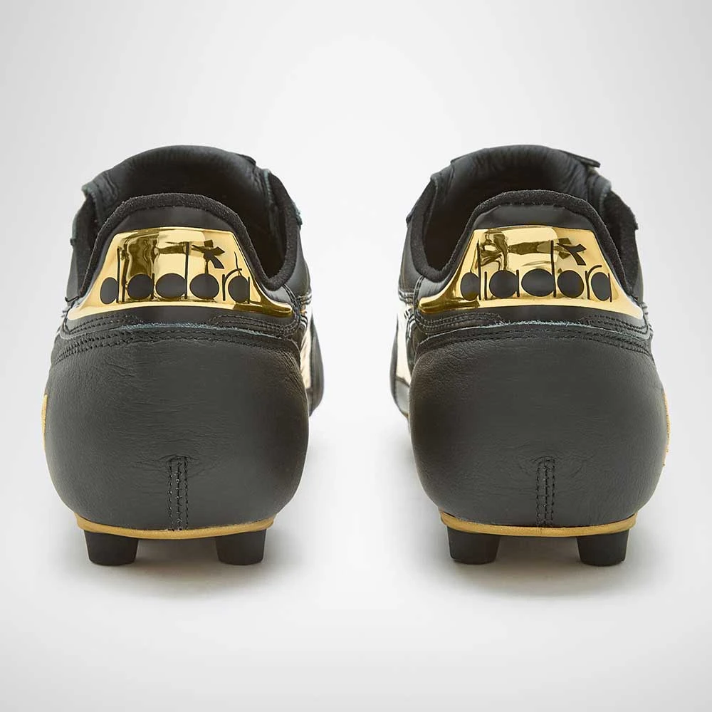Diadora Men's Brasil #9 Italy LT+MDPU Soccer Shoe - Black/Gold 6 Diadora Men's Brasil #9 Italy LT+MDPU Soccer Shoe - Black/Gold - Image 6