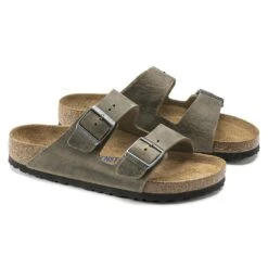 Birkenstock Arizona Soft Footbed Faded Khaki Oiled Nubuck Leather- Regular/Wide 9 Birkenstock Arizona Soft Footbed Faded Khaki Oiled Nubuck Leather- Regular/Wide -Sports Shoes 1019313 pair
