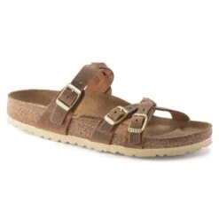 Birkenstock Women's Franca Oiled Leather Sandal - Cognac - Regular/Wide