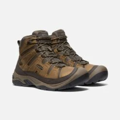 Keen Men's Circadia Mid WP Hiking Boot- Bison/Brindle- Wide (2E) -Sports Shoes 1026841 PLA PDP