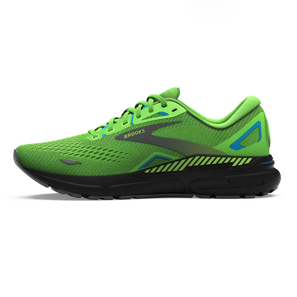BROOKS Men's Adrenaline GTS 23 Running Shoe - Green Gecko/Grey/Atomic Blue- Wide (2E) 3 BROOKS Men's Adrenaline GTS 23 Running Shoe - Green Gecko/Grey/Atomic Blue- Wide (2E) - Image 3