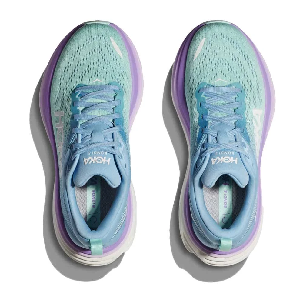 Hoka Women's Bondi 8 Running Shoe - Airy Blue/Sunlit Ocean - Wide (D) 3 Hoka Women's Bondi 8 Running Shoe - Airy Blue/Sunlit Ocean - Wide (D) - Image 3
