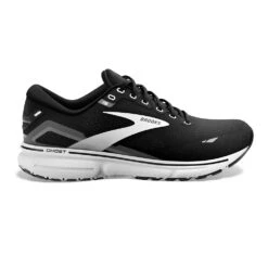 BROOKS Women's Ghost 15 Running Shoe - Black/Blackened Pearl/White- Wide (D)