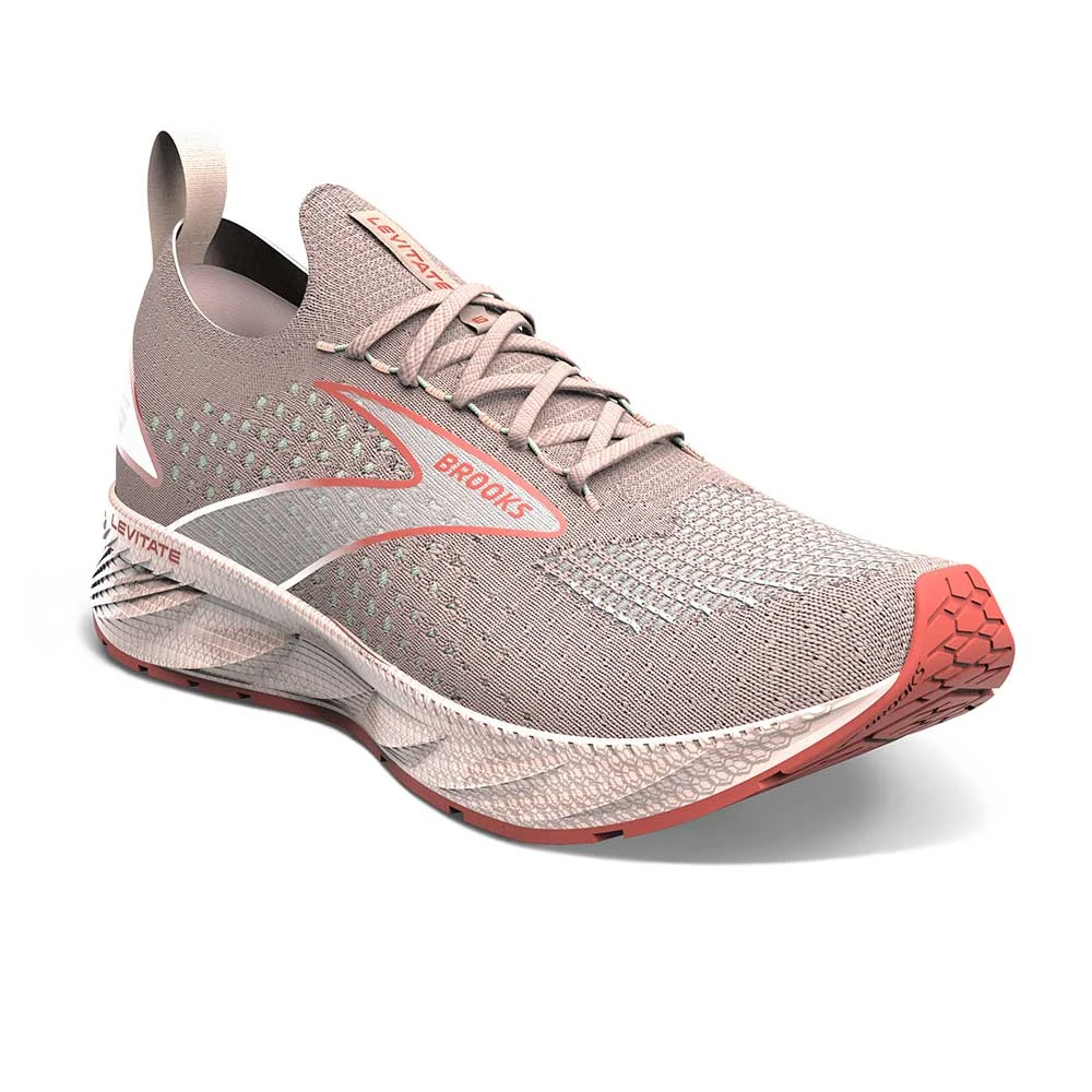 BROOKS Women's Levitate StealthFit 6 Running Shoe - Peach Whip/Pink - Regular (B) 2 BROOKS Women's Levitate StealthFit 6 Running Shoe - Peach Whip/Pink - Regular (B) - Image 2