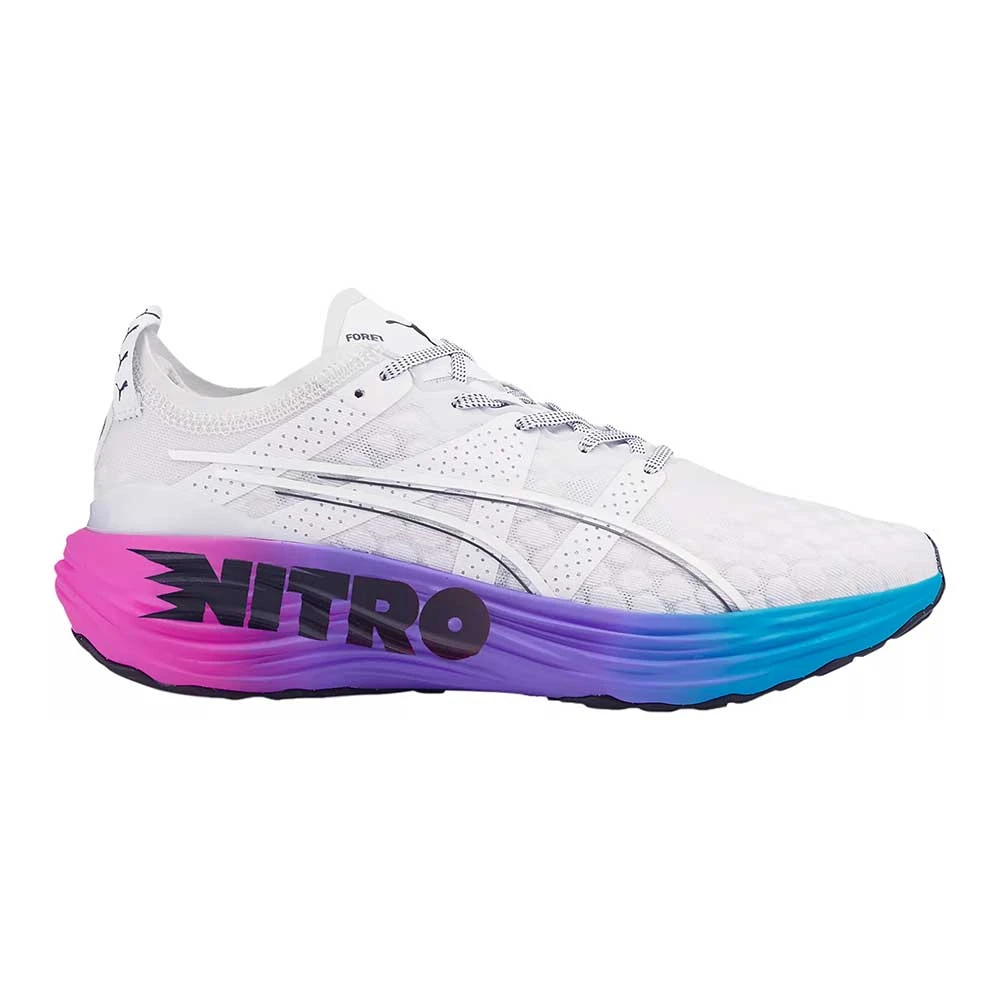 Puma Men's ForeverRun Nitro Sunset Running Shoe - White/Luminous Blue/Electric Orchid- Regular (D) 1 Puma Men's ForeverRun Nitro Sunset Running Shoe - White/Luminous Blue/Electric Orchid- Regular (D)
