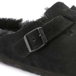 Birkenstock Boston Shearling Black Suede Leather- Regular/Wide -Sports Shoes 259883 detail 1 1