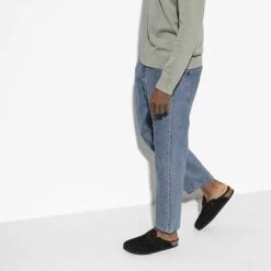 Birkenstock Boston Shearling Black Suede Leather- Regular/Wide -Sports Shoes 259883 f look m 1