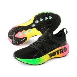 Men's Foreverrun Nitro Futrograde Running Shoe - Puma Black/Green Gecko- Regular (D) -Sports Shoes 380005 01