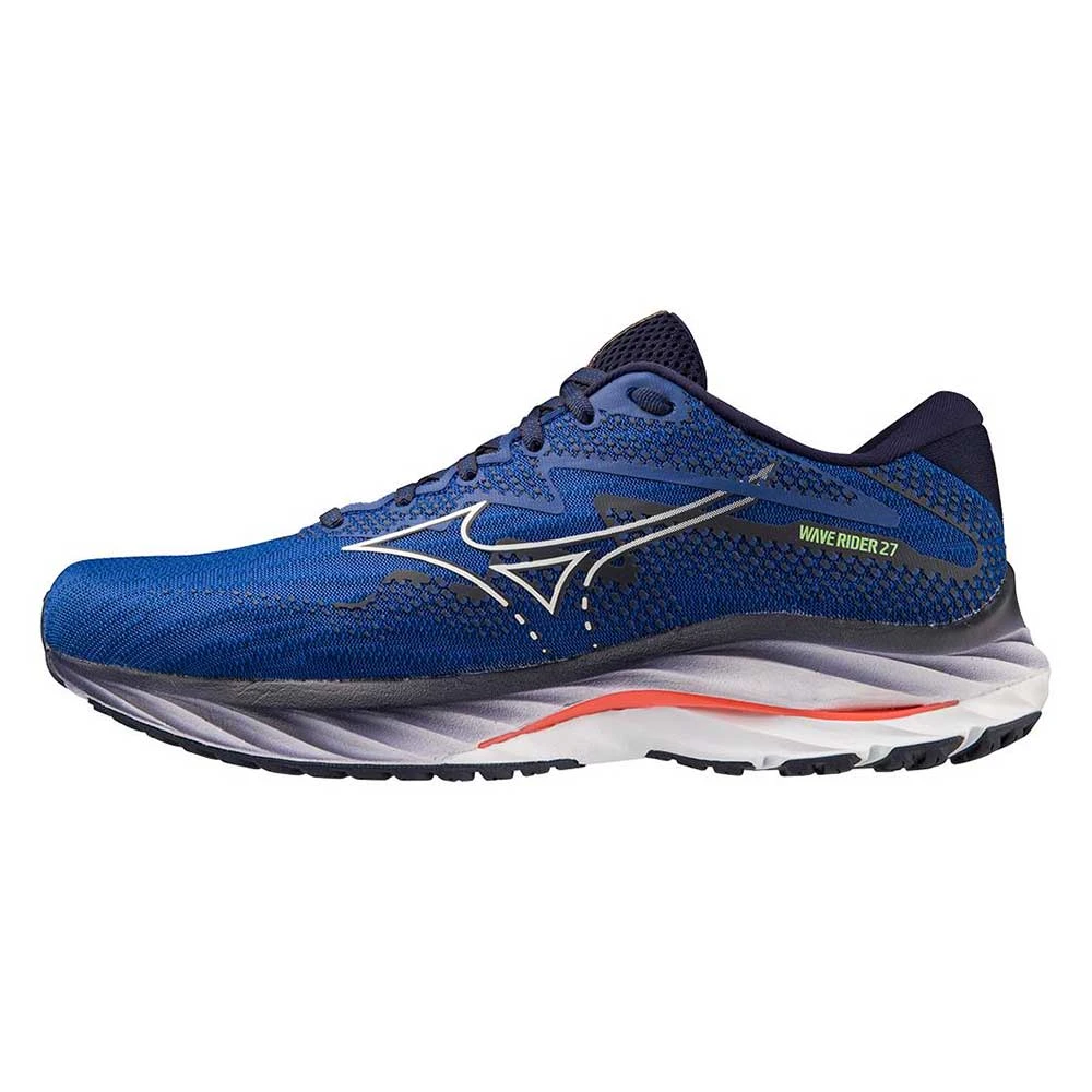 Mizuno Men's Wave Rider 27 Running Shoe - Surf The Web/White - Regular (D) 2 Mizuno Men's Wave Rider 27 Running Shoe - Surf The Web/White - Regular (D) - Image 2
