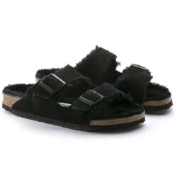 Birkenstock Arizona Shearling Sandal - Black - Regular/Wide -Sports Shoes 752663 pair