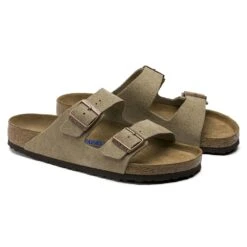 Birkenstock Arizona Soft Footbed Taupe Suede Leather Sandal - Taupe- Regular/Wide -Sports Shoes 951303 pair