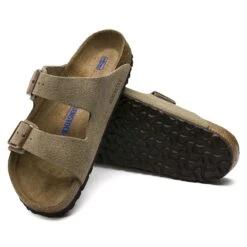 Birkenstock Arizona Soft Footbed Taupe Suede Leather Sandal - Taupe- Regular/Wide -Sports Shoes 951303 sole