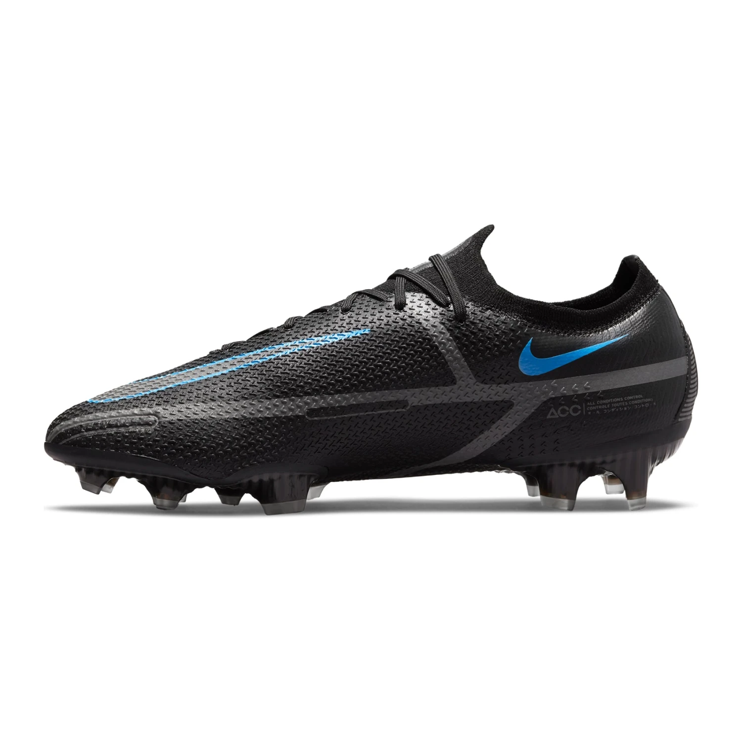 Nike Unisex Phantom GT2 Elite FG Soccer Shoe - Black/Black/Iron Grey 2 Nike Unisex Phantom GT2 Elite FG Soccer Shoe - Black/Black/Iron Grey - Image 2