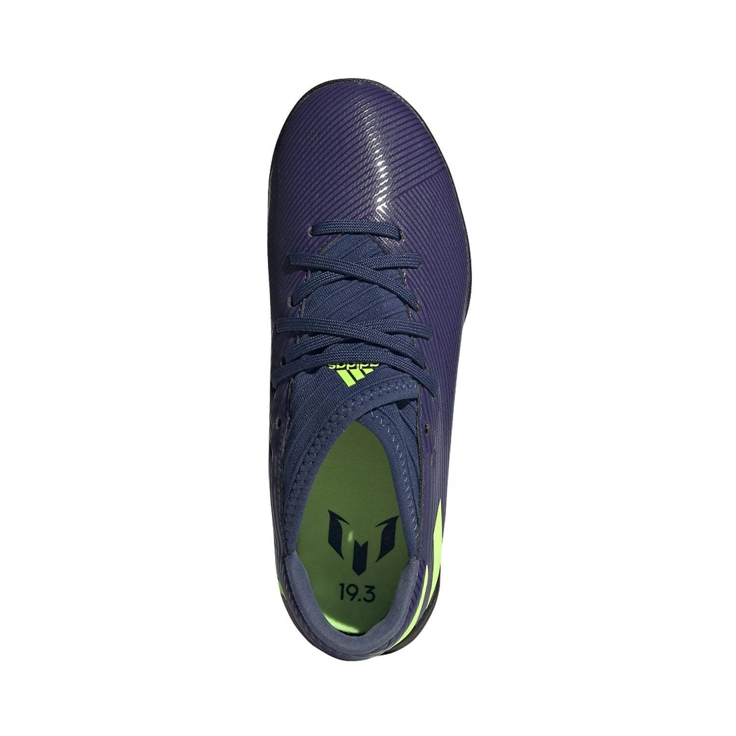 ADIDAS JR Nemeziz Messi Tango 19.3 TF Soccer Shoe - Tech Indigo/Signal Green/Glory Purple 2 ADIDAS JR Nemeziz Messi Tango 19.3 TF Soccer Shoe - Tech Indigo/Signal Green/Glory Purple - Image 2