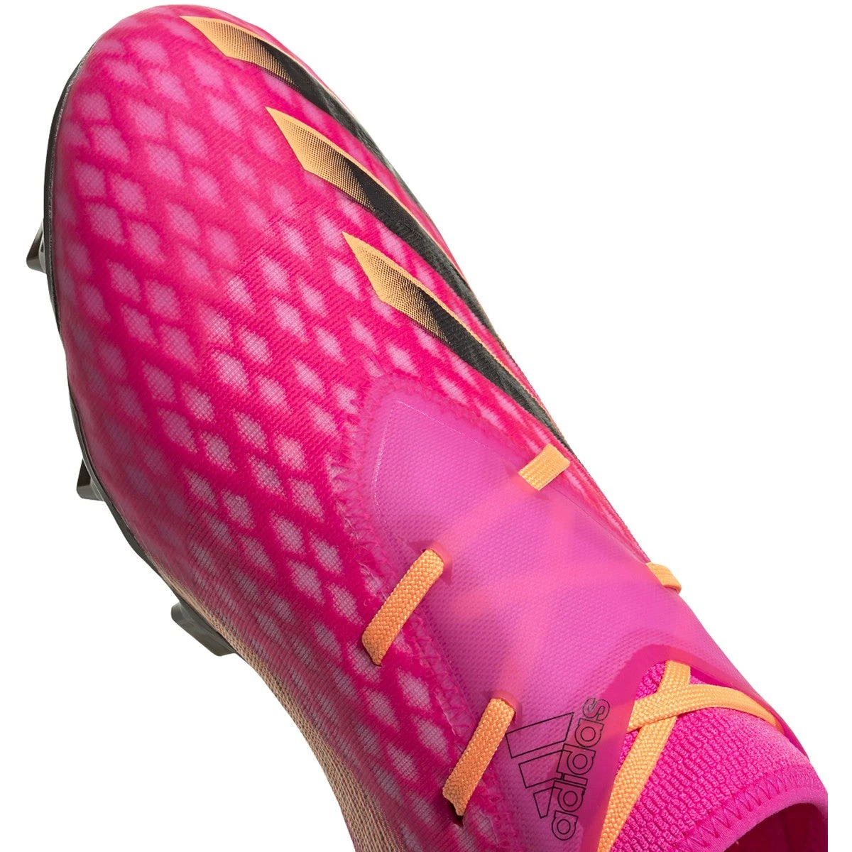ADIDAS Unisex X Ghosted .2 FG Soccer Shoes - Shock Pink/Core Black/Screaming Orange 4 ADIDAS Unisex X Ghosted .2 FG Soccer Shoes - Shock Pink/Core Black/Screaming Orange - Image 4