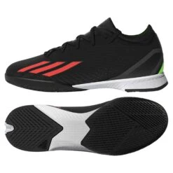 ADIDAS JR X Speedportal .3 IN Soccer Shoe - Core Black/Solar Red/Team Solar Green - Regular (D) -Sports Shoes HR1792