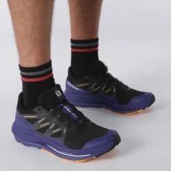 Salomon Men's Pulsar Trail Shoe - Black/Clematis Blue/Blazing Orange- Regular (D) -Sports Shoes L41603200 b1e1cabd0093cd16fb7753cd530c28a3