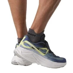 Salomon Men's Aero Glide Running Shoe- Blue Ashes/Dark Sapphire/Sunny Lime- Regular (D) -Sports Shoes L47049200 da77c4d346a21a8823a93fe4aa5dd610