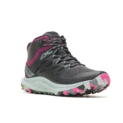 Merrell Women's Antora 3 Mid Waterproof Boot - Black/Fuchsia - Regular (B) -Sports Shoes MRLW J067582 WHT 020722 S23 045
