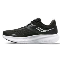 Saucony Women's Ride 16 Running Shoe - Black/White - Wide (D) -Sports Shoes S10831 05 2