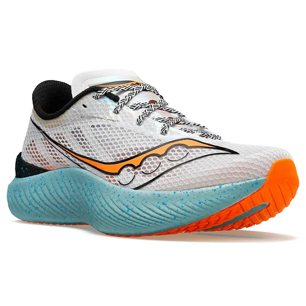 Saucony Men's Endorphin Pro 3 Racing Shoe- Fog/ViZiOrange- Regular (D) 2 Saucony Men's Endorphin Pro 3 Racing Shoe- Fog/ViZiOrange- Regular (D) - Image 2