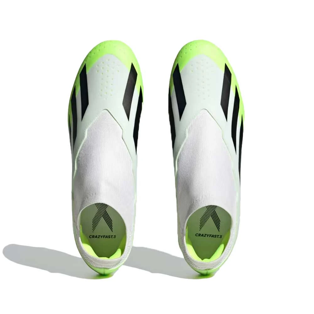 ADIDAS Unisex X Crazyfast .3 Laceless FG Soccer Cleat - Cloud White / Core Black / Lucid Lemon- Regular (D) 5 ADIDAS Unisex X Crazyfast .3 Laceless FG Soccer Cleat - Cloud White / Core Black / Lucid Lemon- Regular (D) - Image 5